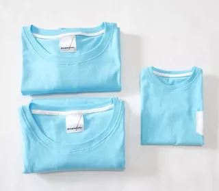 PURE COTTON - Soft Blue Basic Nursingwear T-Shirt lengan pendek Couple with Dad & Kid