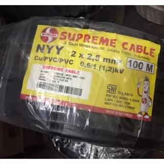 Kabel NYY / Cable NYY 2x2.5mm / 2x2.5 mm merk 4 Besar Meteran
