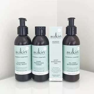 Sukin Blemish Control - Facial Wash / Toner / Spot Banishing Gel / Moisturiser