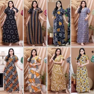 Baju Tidur Dress Daster Batik Panjang Wanita Remaja Dewasa Bahan Katun Rayon Santung Lengan Pendek Standard Baju Santai Rumahan Maen Kumpul Temen Terbaru Kekinian Modern Murah Ootd Hits Adem Nyaman Dipakai Pekalongan