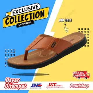 Sandal Pria Casual Kulit Asli Original Sendal Fladeo Fashion Pria Cowok Kasual Dewasa Jepit Keren