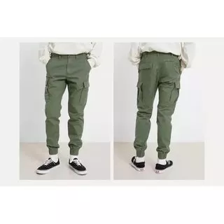 CELANA CARGO PANJANG JOGGER PREMIUM HIJAU ARMY