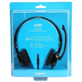 Logitech H151 Stereo Headset With Mic Headphone Earphone - Hitam