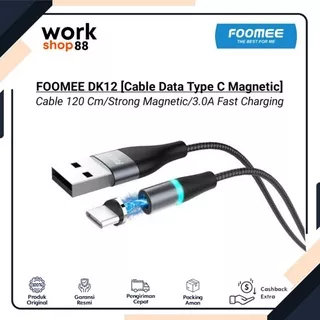 Baru FOOMEE DK12 Kabel Type C Fast Charging 3.0A Cable Charge Magnetic 120 Cm  - New Original Garansi Resmi - Charger Transfer Data Support HP Android IOS iPhone Apple MacBook Magnet Magnetik 3.0A - Bagus Termurah Harga Eceran Grosir Promo Murah Lebay