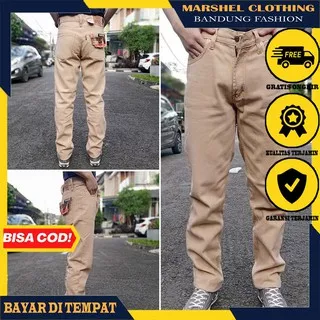 MCL - Celana Jeans Cream Panjang Pria L3`vis 505 Model Standar / Celana Jeans Pria Standart Big Size 28 - 38 - Celana Jeans Pria Le`vis Standar Reguler Fit Levis 505