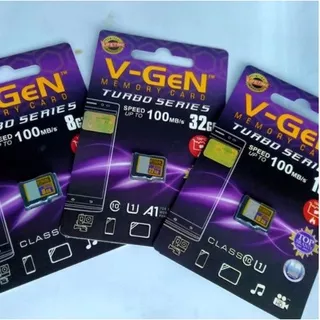 V-GEN Micro SD Vgen Class 10 8GB 16GB 32GB 64GB TURBO SERIES Class10 Memory Card ORIGINAL V GEN