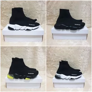 Sepatu Sneakers Balenciaga Premium Top Speed Trainer Black White Black