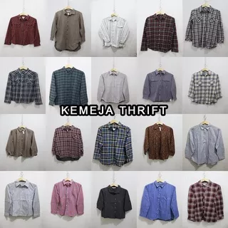 Kemeja Thrift Flanel Thrift Kemeja Wanita Kemeja Korean Style Kemeja Premium Branded