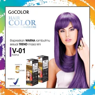 GOCOLOR Hair Color Manicure One Step Coloring V-01 Purple Ukuran 30 ML