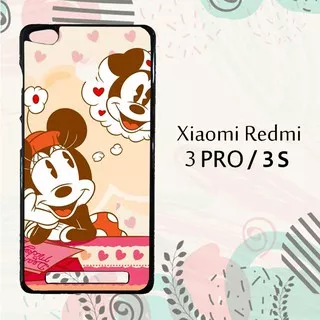Casing Xiaomi Redmi 3 Pro | 3S Custom Hardcase HP Mickey Minnie Mouse Love L0202