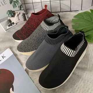 sepatu sport cewek kaos kaki KLK.01 1 wedges sepatu melar lentur perempuan Sepatu Wanita Wedges Terbaru Korea Casual Nyaman dan Berkualitas Sepatu Rajut Wedges Sepatu Anyaman Wanita Women Shoes Sepatu Wanita Kerja Sepatu Wanita Sneaker Running Fashion Sho