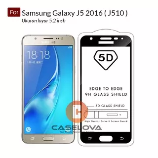 Premium 5D Full Cover Tempered Glass Warna For Samsung Galaxy J5 2016 ( J510 )