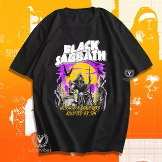 Kaos Band Black Sabbath Born In a Graveyard Damaged Soul / Baju Musik Metal Rock /  Tshirt Lunar / 8045