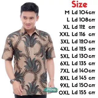 Baju Batik Pria Jumbo Big Size  ukuran M/10XL Baju Batik Pria Lengan  Pendek  Jumbo  Berkualitas