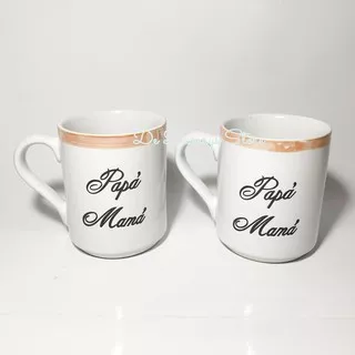 Mug / Cangkir Couple Pasangan Motif Mama Papa ( 2 pc )