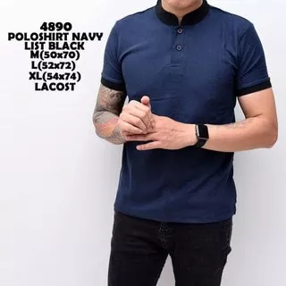 PRODUK TERLARIS Polo Shirt Pria | Kaos Cowok Baju Shanghai Black Mix Navy Distro