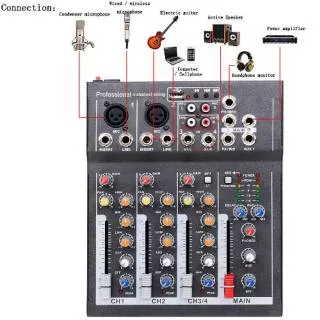 MIXER MINI MIXER PORTABLE MIXER DJ 4 CHANNEL DESIGN BY LEORY PORT USB/3,5mm - 647867