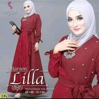 [ COD ] Garansi Termurah Lilla Maxi Dress | Outfit Kondangan Alila | Gamis Lila Lilia Best Seller