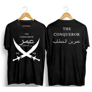T-shirt Kaos Dakwah Islami Tulisan Arab The Conqueror