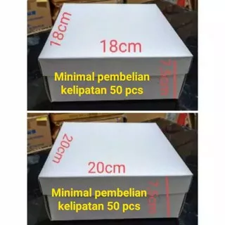 Dus Nasi Kotak 18x18/20x20cm Putih Polos Catering Box/ dus 18x18 20x20 cm nasi box