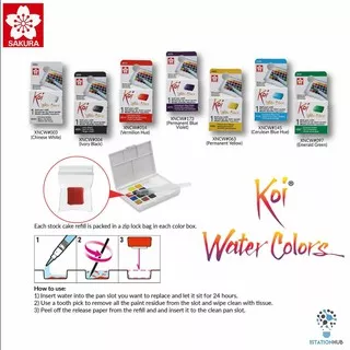 SAKURA KOI WATER COLOUR HALF PAN REFILL (Varian 2)