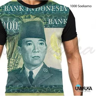 1000 soekarno / kaos motif uang / kaos distro / kaos murah / kaos full print umakuka