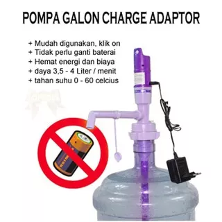 Peralatan Dapur - Pompa Galon - Dapur Ungu Pompa Galon Charge Adaptor / Seperti System Hp / Elektrik