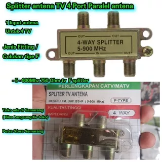 splitter antena tv 4 port paralel antena pembagi antena 4 jack