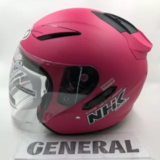 Helm NHK R1 Solid Polos Pink Magenta Doff Pink Magenta Doff Dop Double Visor Half Face