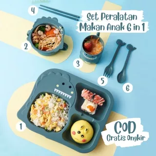 Set Tempat Makan Anak Set 6 in 1 Set Peralatan Makan Anak Kotak Makan Anak Karakter Set Tempat Makan Anak Karakter Baby Feeding Set Baby Alat Tempat Makan Bayi Perlengkapan Makan Bayi Set Peralatan Makan Bayi Set