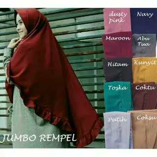 Jilbab/hijab syar`i jumbo rempel/ rempel jumbo XXL/Khimar pet jumbo/jilbab pinguin/jilbab instan