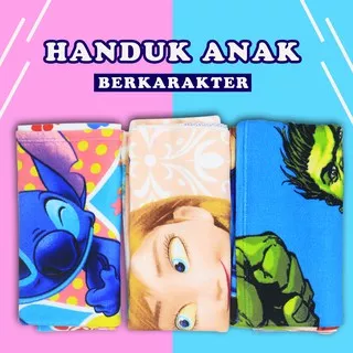 Handuk anak micro karakter 70 x 140 / handuk motif kartun / haduk karater bagus