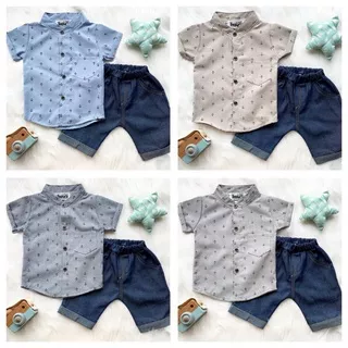 Setelan Baju Bayi Laki-laki / Baju Setelan Anak / Anchor Shirt Set
