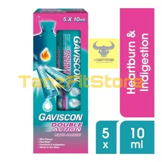 Gaviscon Double Action 5 x 10 ML Obat Maag Asam Lambung Gerd Liquid Sachet Import malaysia Penang