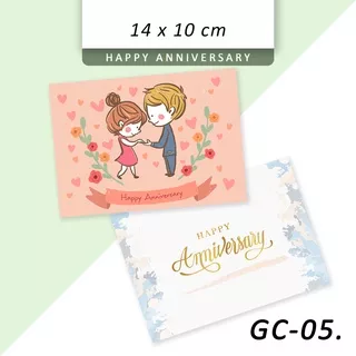 Type GC-05 : Happy anniversary / Greeting card / Gift card / Kartu ucapan / Kartu tulis pesan / Kartu ulang tahun / Happy birthday / Valentine / Kartu natal / Xmas / Merry Christmas / Kartu lebaran / Eid Mubarak / Newborn baby / Happy wedding / Graduation