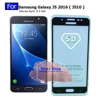 Full Cover Samsung Galaxy J5 2016 ( J510 ) Tempered Glass Warna 5D / 6D / 9D / 12D