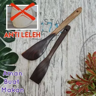 Sutil solet kayu sonokeling spatula kayu mini - anti leleh