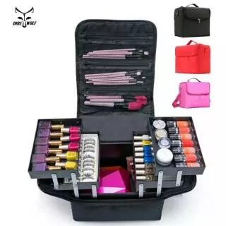 MUA Tas MakeUp 2 Tingkat / Box MakeUp / Cosmetic Bag Travel / Kotak Kosmetik / Brush MakeUp Bag