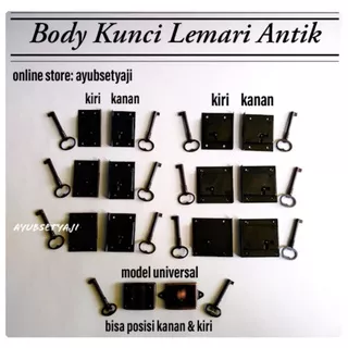 BODY KUNCI PINTU LEMARI DRAWER LOCK laci LOKER PETI BUFET antik gembok Kuno klasik kuningan besi