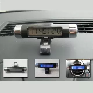 JAM DIGITAL DASHBOARD MOBIL TERMOMETER SUHU AC DENGAN LAMPU