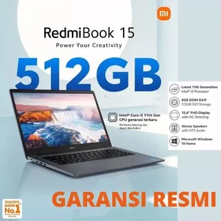 XIAOMI Redmi Book 15 (8GB+512GB) Layar 15.6 inch FHD Intel Core i3-1115G4 Windows 10