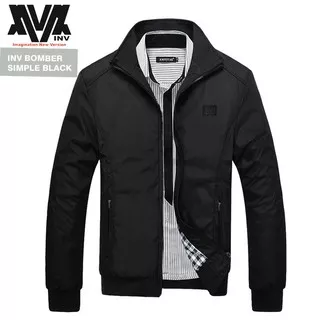 MURAH! JAKET PRIA TREND LINE LAKI LAKI COWOK MODIS TRENDY CASUAL 18TQW Jaket Inv Bomber Simple Navy&