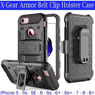 IPhone 5 5s SE 6 6s Plus 7 8 Plus X-Gear Armor Belt Clip Holster Case Casing Cover Kesing Pinggang