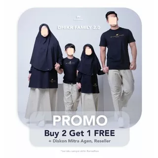 PROMO BELI 2 GRATIS 1 BEST SELLER Baju Muslim Couple Keluarga Dhikr Clothes Family Hitam DF 15