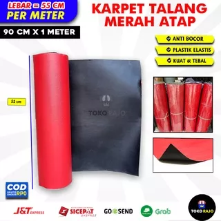 Karpet Talang Air Merah Hitam Tebal Karpet Talang Air Atap Anti Bocor Merah Hitam 55 Cm 90 Cm Plastik Tebal Elastis