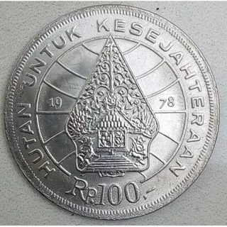 Uang Koin 100 Rupiah Tahun 1978 Nikel Gambar Wayang