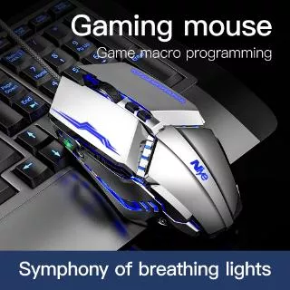 Gaming Mouse  Wired Gaming Mouse RGB Glowing LED Breathing Light Metal Gaming Mouse