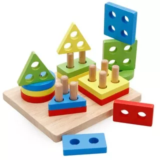 Mainan Edukasi Anak Educational Toys Shape Geometry 4 Tower ME029