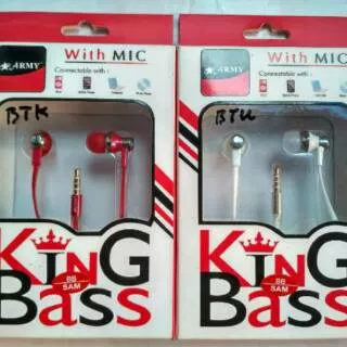 Joss... King Bass Army With Mic Headset Handsfree Earphone Suara Mantab Bkn Headset Bluetooth