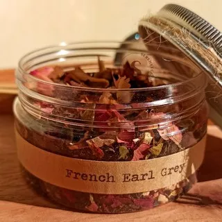 French Earl Grey Tea in Jar 100 ml Teh Hitam dan Kelopak Bunga Mawar dengan Bergamot Oil